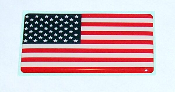 3" X 1.5" American Flag Domed Decals